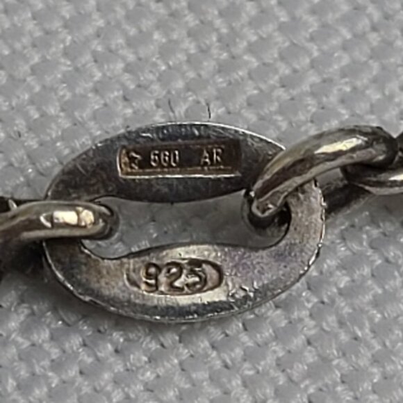 925 Sterling Silver Dolphin Chain Link Bracelet - Picture 6 of 7